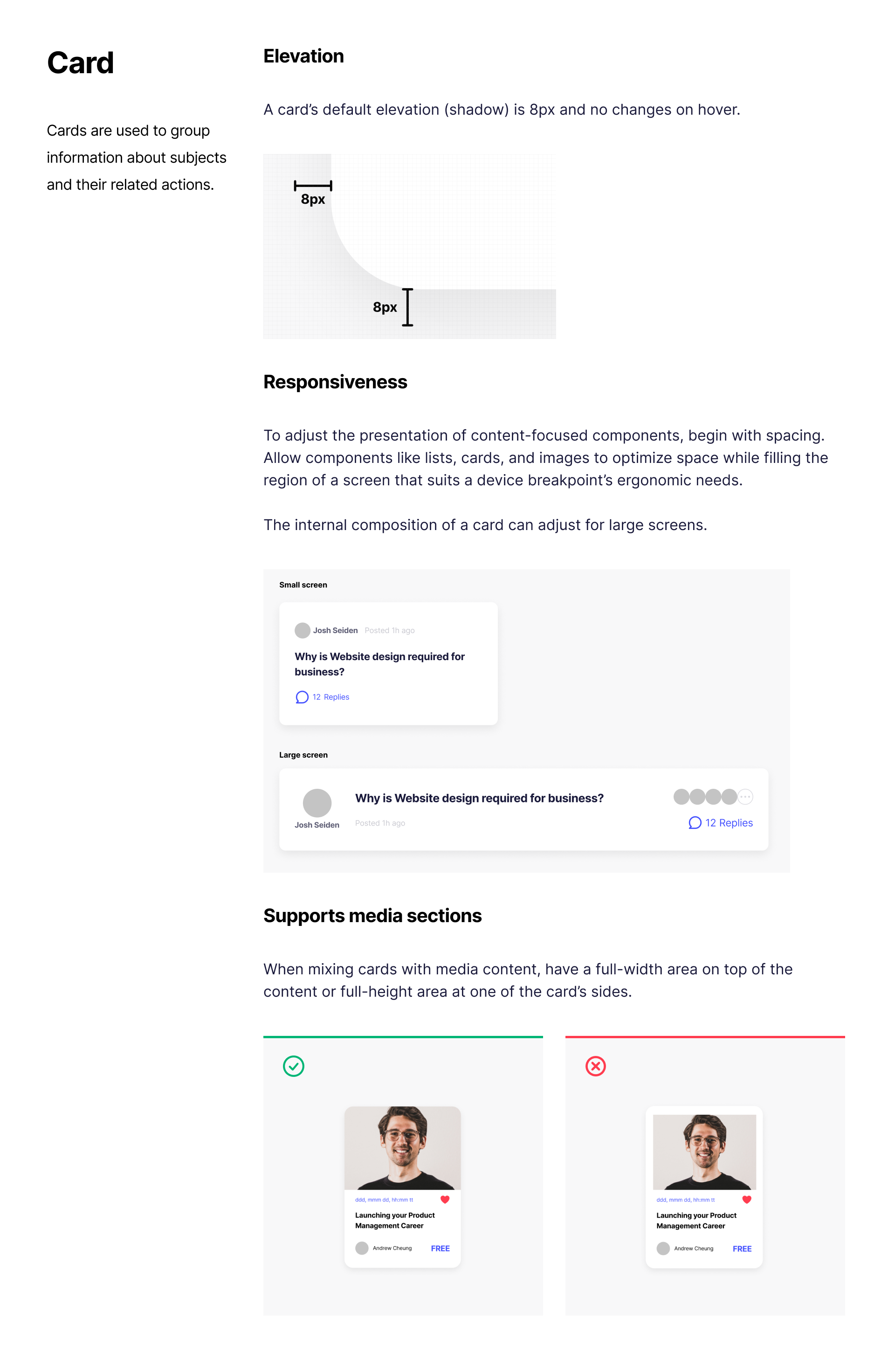 Cards guideline